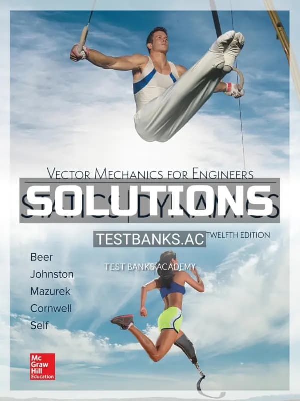 Cover for Solutions Manual for Vector Mechanics for Engineers Statics and Dynamics 12th Edition by Beer