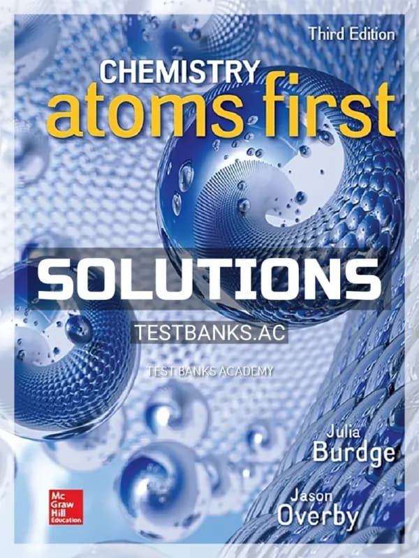 Cover for Solutions Manual for Chemistry Atoms First 3rd Edition by Burdge