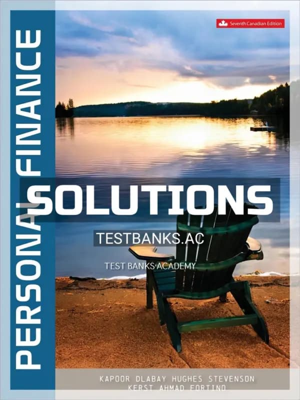 Cover for Solutions Manual for Personal Finance 7th CA Edition by Kapoor