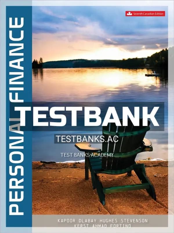 Cover for Test Bank for Personal Finance 7th CA Edition by Kapoor