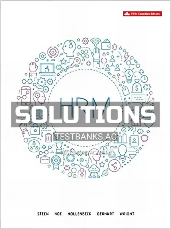 Cover for Solutions Manual for Human Resource Management 5th CA Edition by Steen