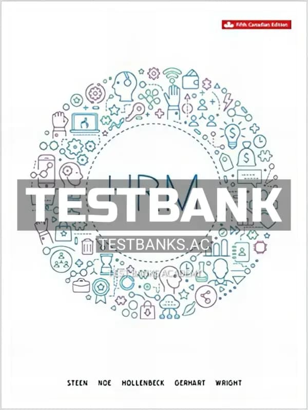Cover for Test Bank for Human Resource Management 5th CA Edition by Steen