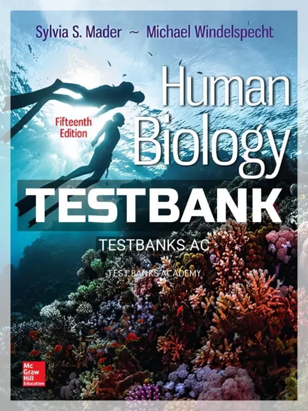 Cover for Test Bank for Human Biology 15th Edition by Mader