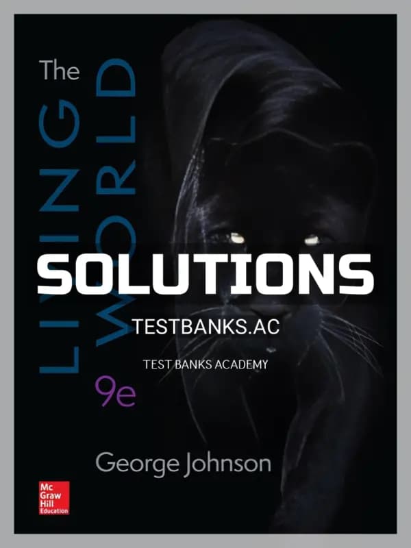 Cover for Solutions Manual for Living World 9th Edition by Johnson