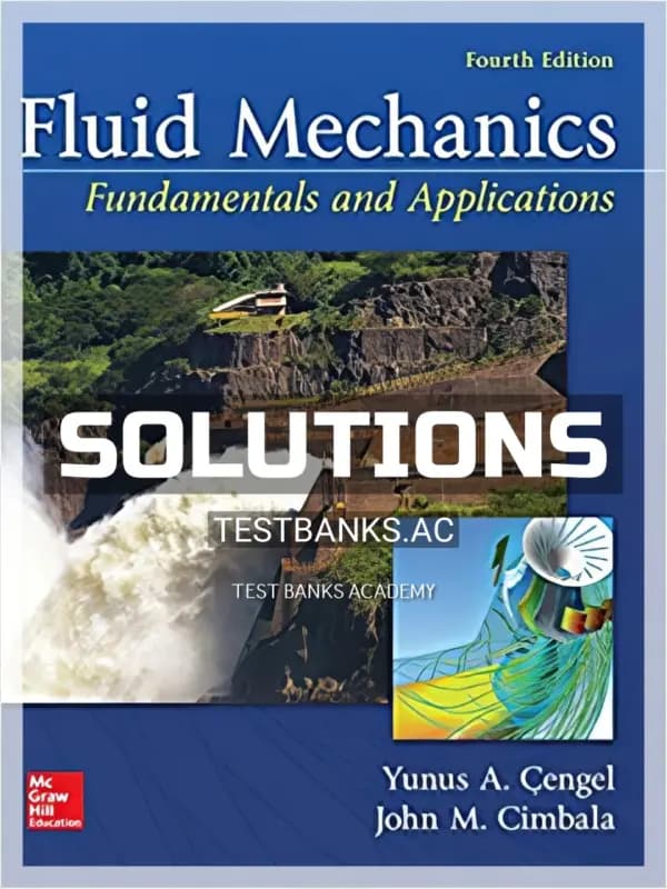 Cover for Solutions Manual for Fluid Mechanics Fundamentals and Applications 4th Edition by Cengel