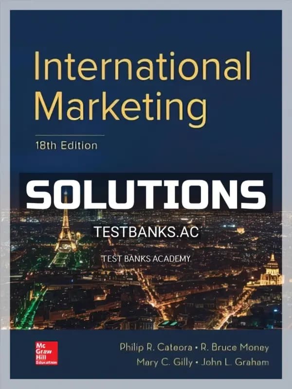 Cover for Solutions Manual for International Marketing 18th Edition by Cateora