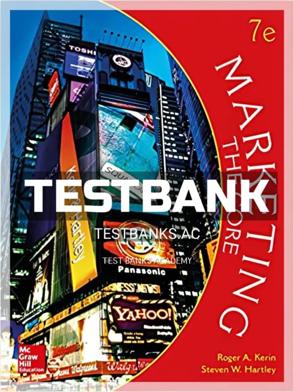 Cover for Test Bank for Marketing The Core 7th Edition by Kerin