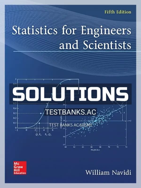 Cover for Solutions Manual for Statistics for Engineers and Scientists 5th Edition by Navidi