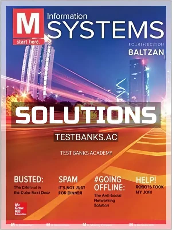 Cover for Solutions Manual for M Information Systems 4th Edition by Baltzan