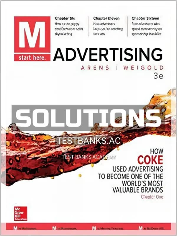 Cover for Solutions Manual for M Advertising 3rd Edition by Schaefer