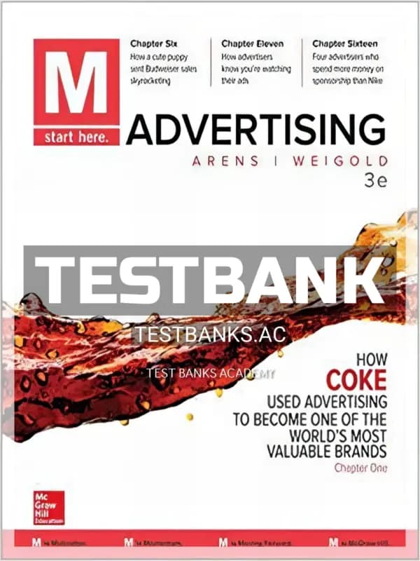 Cover for Test Bank for M Advertising 3rd Edition by Schaefer