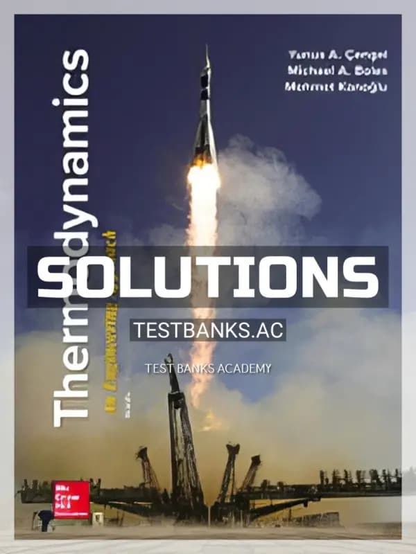 Cover for Solutions Manual for Thermodynamics An Engineering Approach 9th Edition by Cengel