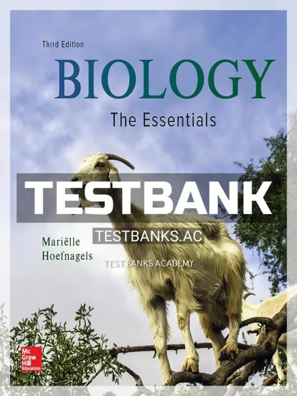 Cover for Test Bank for Biology The Essentials 3rd Edition by Hoefnagels