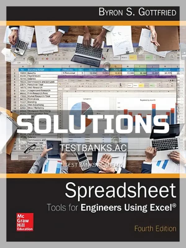 Cover for Solutions Manual for Spreadsheet Tools for Engineers Using Excel 4th Edition by Gottfried