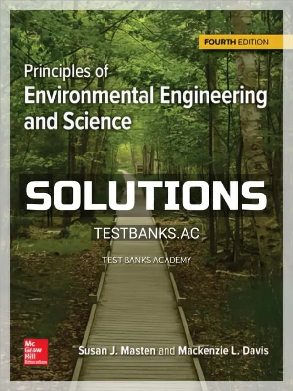 Cover for Solutions Manual for Principles of Environmental Engineering and Science 4th Edition by Davis
