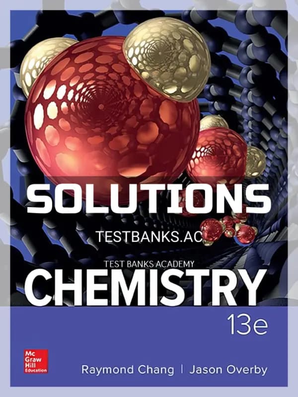Cover for Solutions Manual for Chemistry 13th Edition by Chang