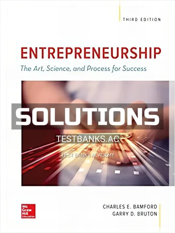 Cover for Solutions Manual for Entrepreneurship 3rd Edition by Bamford