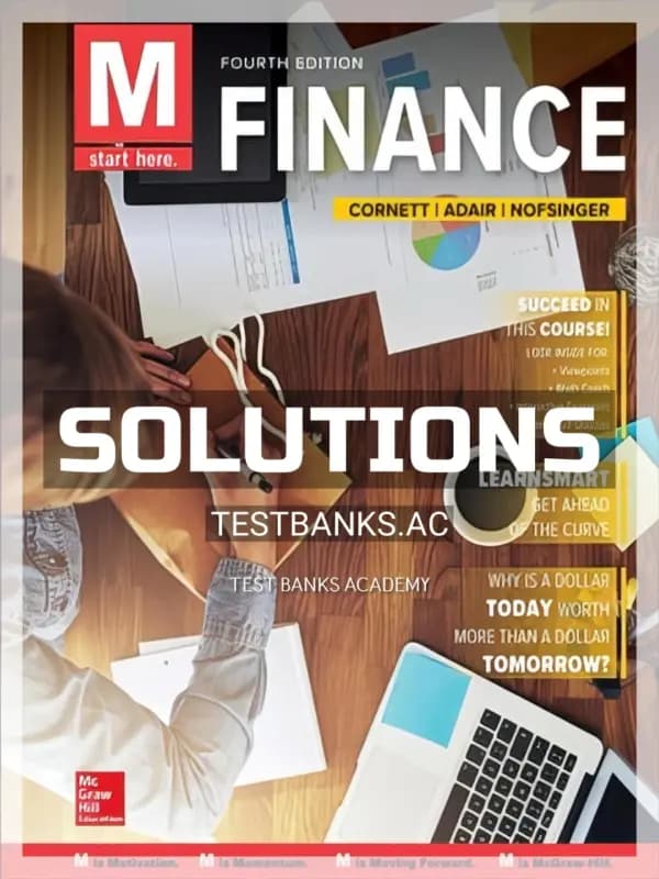 Cover for Solutions Manual for M Finance 4th Edition by Cornett