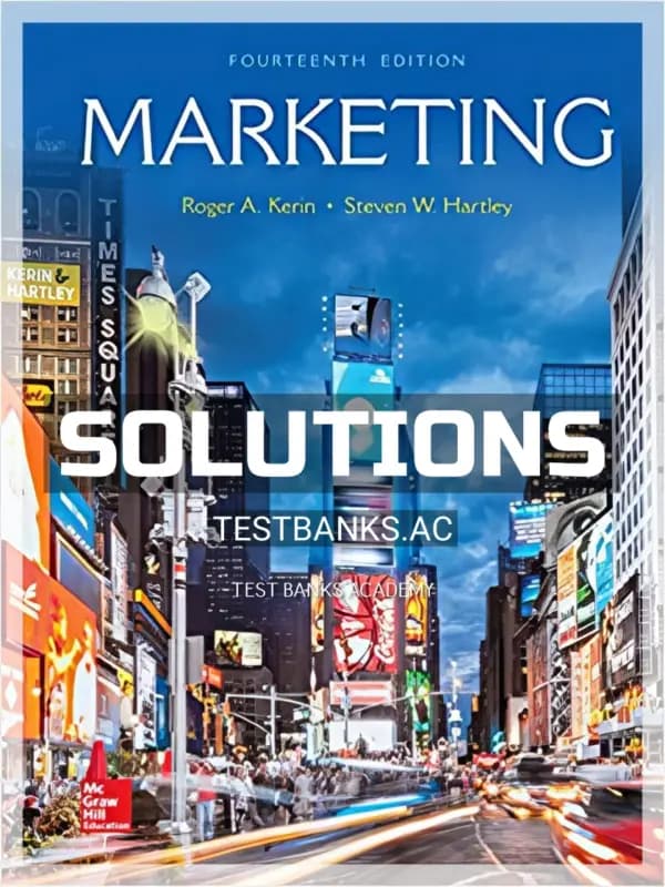 Cover for Solutions Manual for Marketing 14th Edition by Kerin