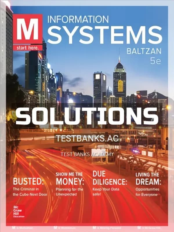 Cover for Solutions Manual for M Information Systems 5th Edition by Baltzan