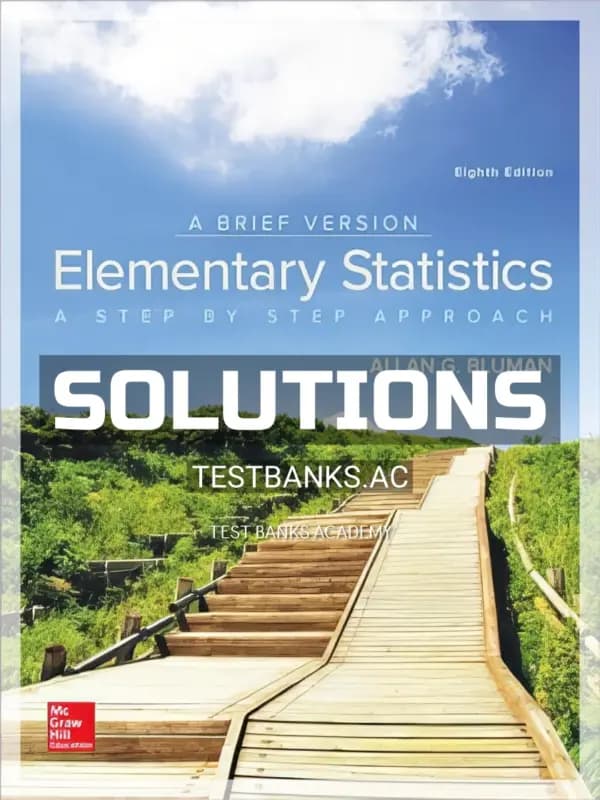 Cover for Solutions Manual for Elementary Statistics 8th Edition by Bluman