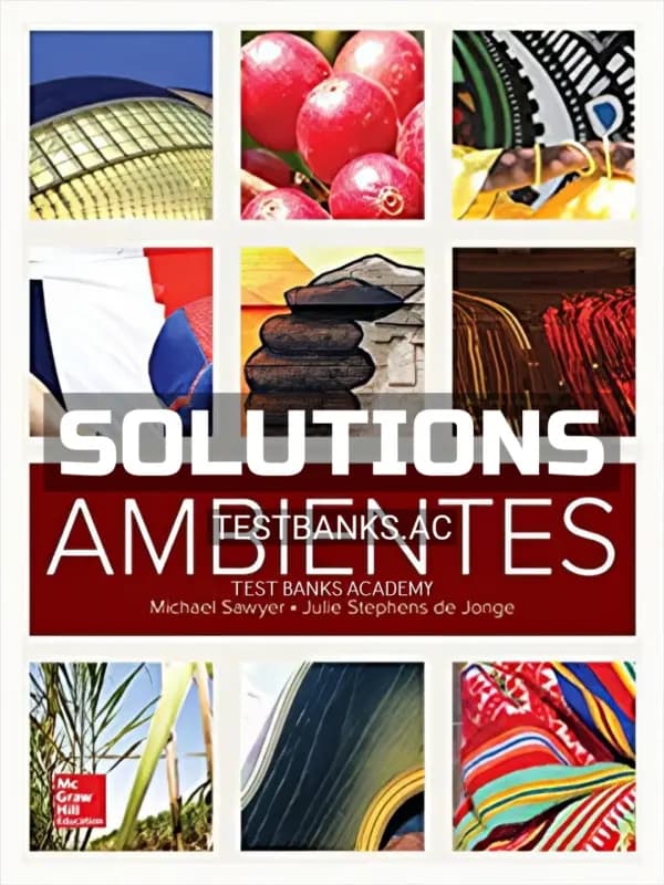 Cover for Solutions Manual for Ambientes 1st Edition by Sawyer