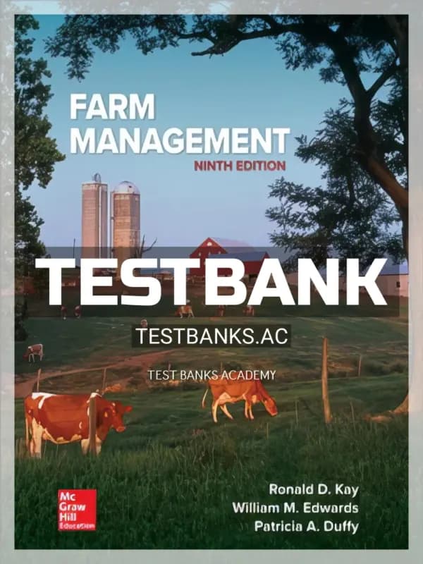 Cover for Test Bank for Farm Management 9th Edition by Kay