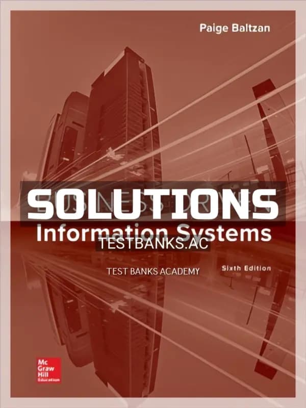 Cover for Solutions Manual for Business Driven Information Systems 6th Edition by Baltzan