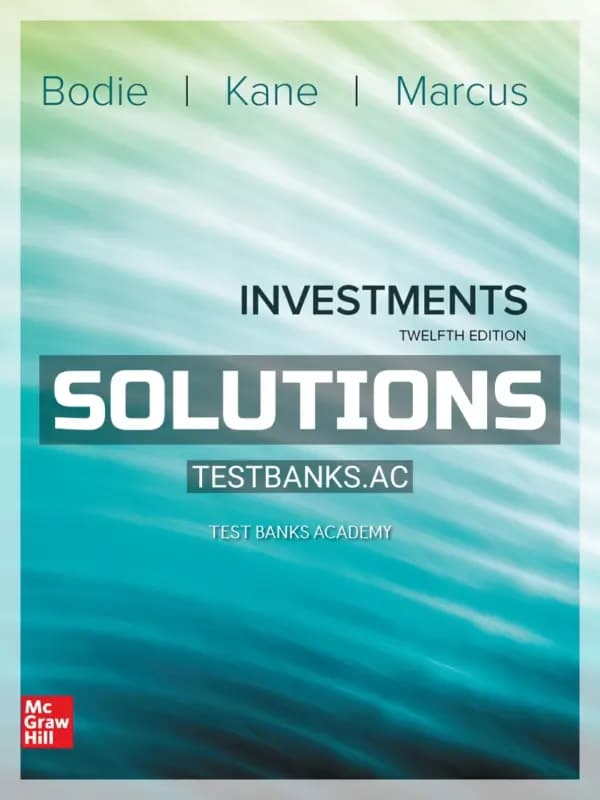 Cover for Solutions Manual for Investments 12th Edition by Bodie