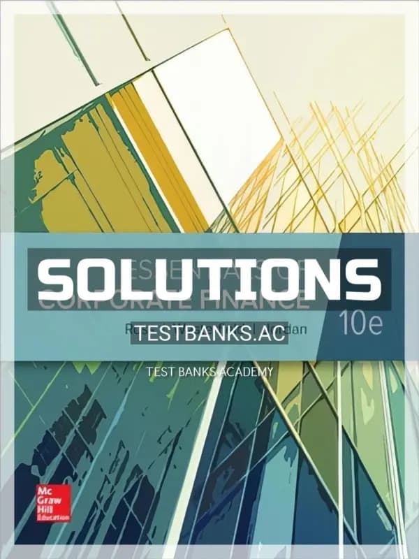 Cover for Solutions Manual for Essentials of Corporate Finance 10th Edition by Ross