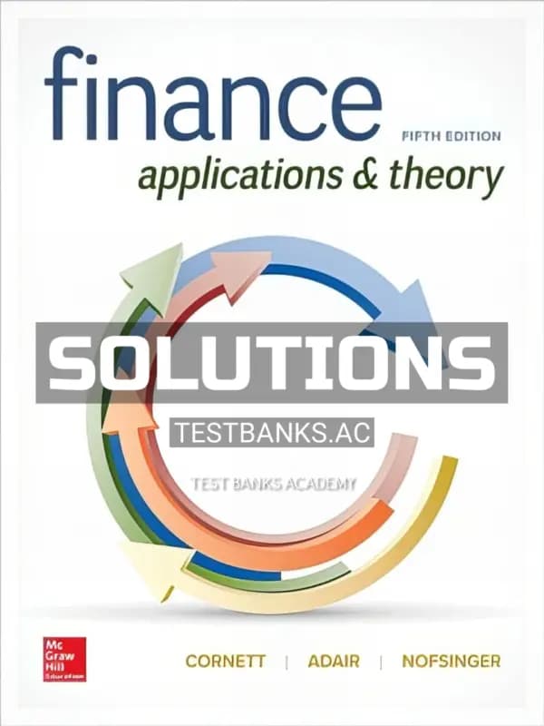 Cover for Solutions Manual for Finance 5th Edition by Cornett
