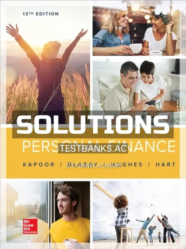 Cover for Solutions Manual for Personal Finance 13th Edition by Kapoor