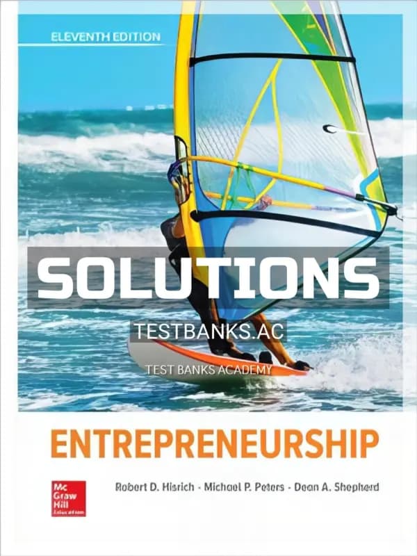 Cover for Solutions Manual for Entrepreneurship 11th Edition by Hisrich
