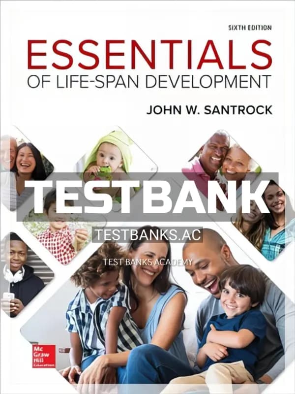 Cover for Test Bank for Essentials of Life Span Development 6th Edition by Santrock