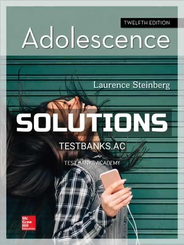 Cover for Solutions Manual for Adolescence 12th Edition by Steinberg