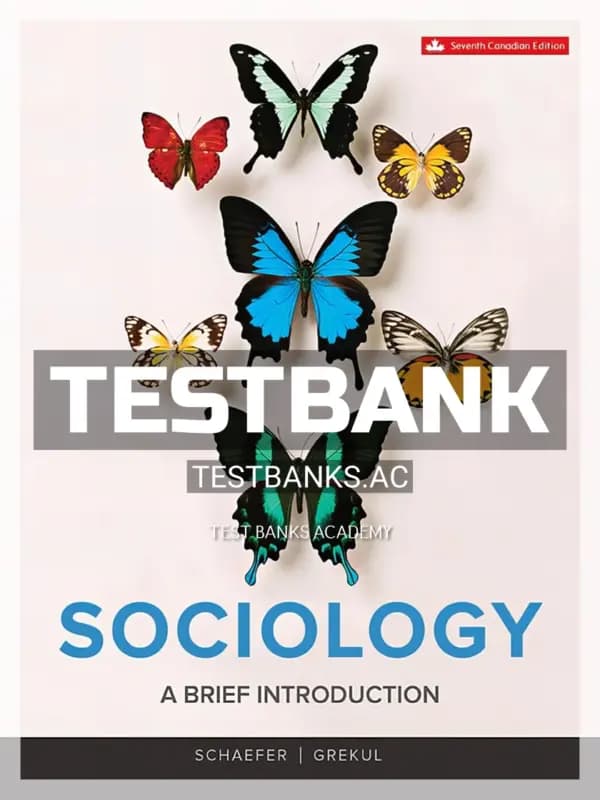 Cover for Test Bank for Sociology Brief Introduction 7th CA Edition by Schaefer