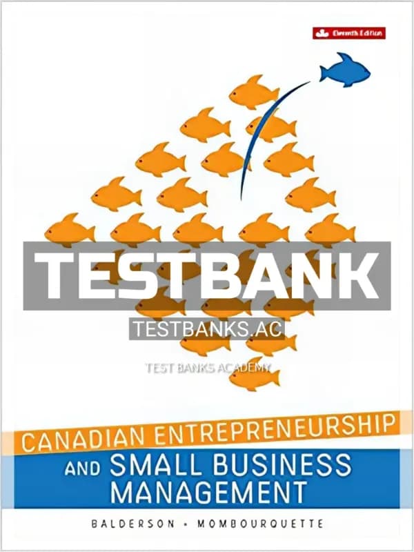 Cover for Test Bank for Canadian Entrepreneurship and Small Business Management 11th CA Edition by Balderson