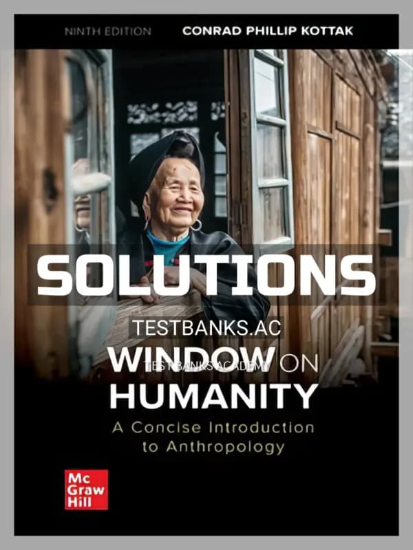 Cover for Solutions Manual for Window on Humanity 9th Edition by Kottak