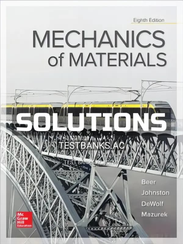 Cover for Solutions Manual for Mechanics of Materials 8th Edition by Beer