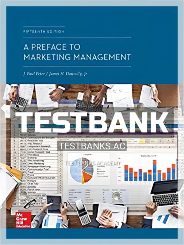 Cover for Test Bank for Preface to Marketing Management 15th Edition by Peter