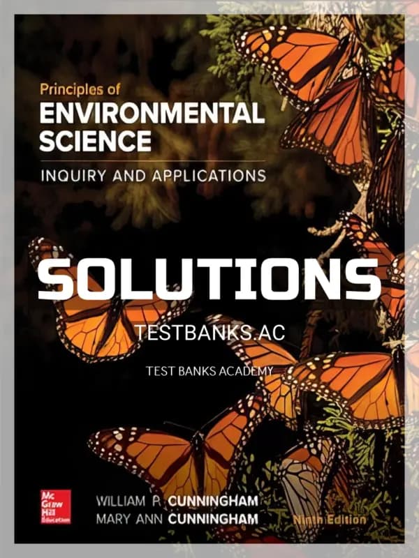 Cover for Solutions Manual for Principles of Environmental Science 9th Edition by Cunningham