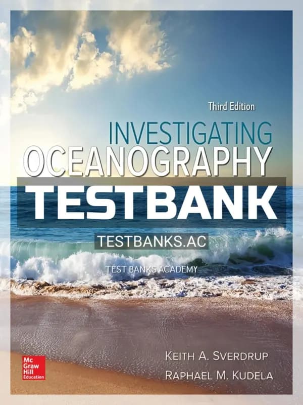 Cover for Test Bank for Investigating Oceanography 3rd Edition by Sverdrup