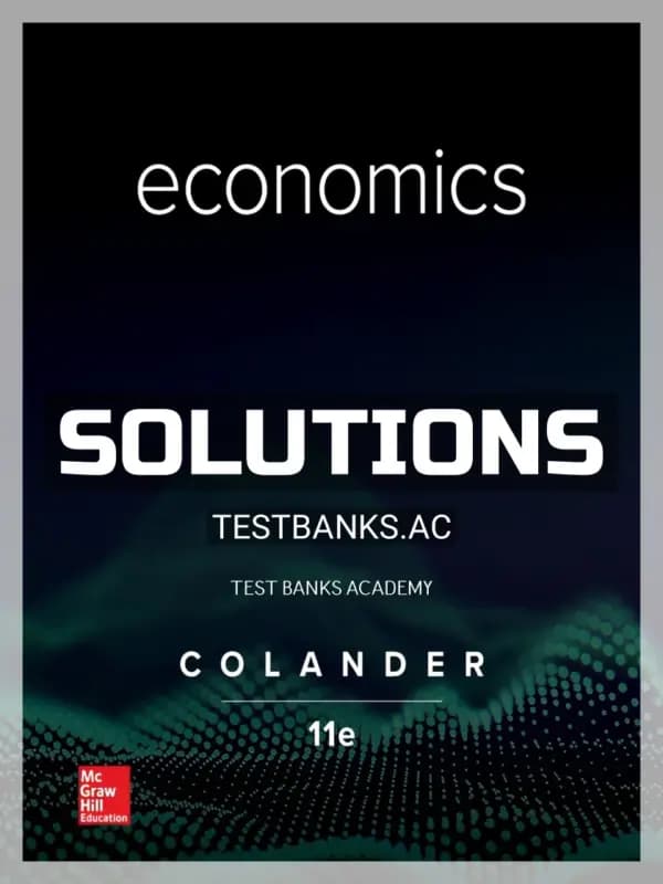 Cover for Solutions Manual for Economics 11th Edition by Colander