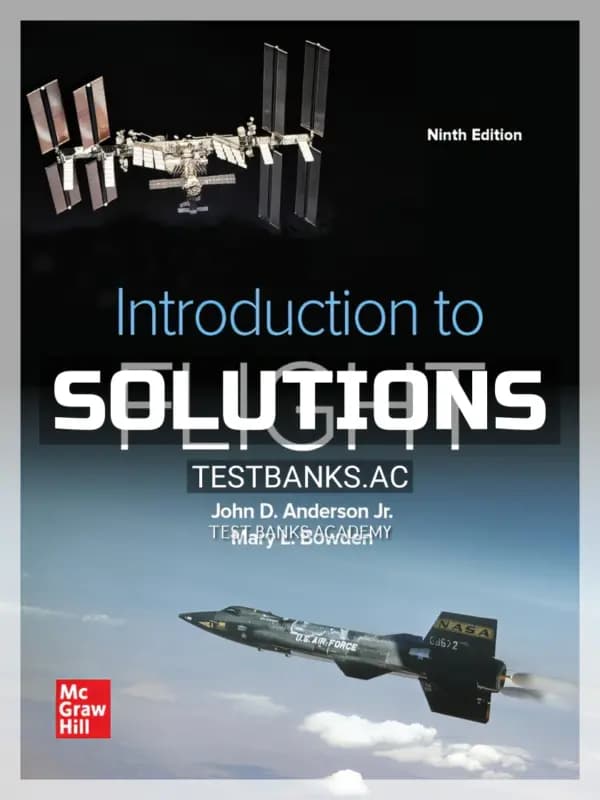 Cover for Solutions Manual for Introduction to Flight 9th Edition by Anderson
