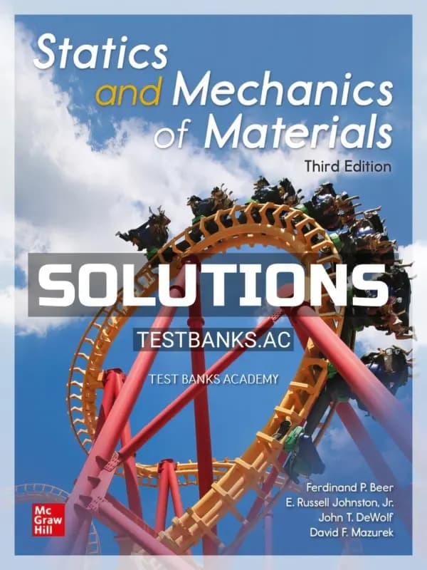 Cover for Solutions Manual for Statics and Mechanics of Materials 3rd Edition by Beer