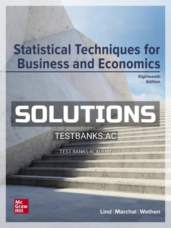 Cover for Solutions Manual for Statistical Techniques in Business and Economics 18th Edition by Lind
