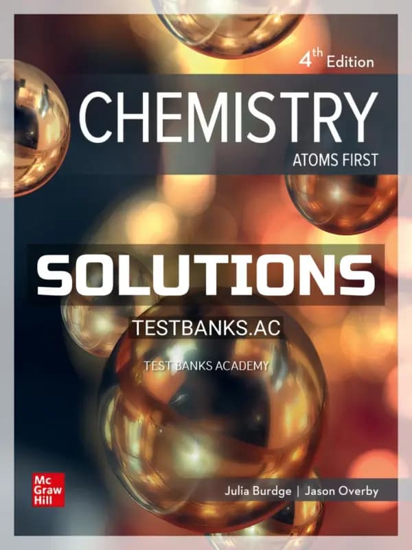 Cover for Solutions Manual for Chemistry Atoms First 4th Edition by Burdge