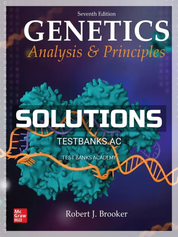Cover for Solutions Manual for Genetics Analysis and Principles 7th Edition by Brooker