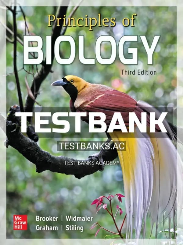 Cover for Test Bank for Principles of Biology 3rd Edition by Brooker
