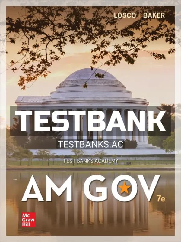 Cover for Test Bank for AM GOV 7th Edition by Losco